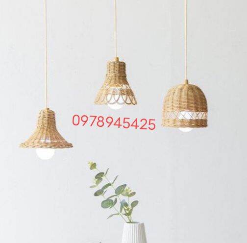 Đèn tre đèn thả mây tre đèn đèn mây tre mini xinh