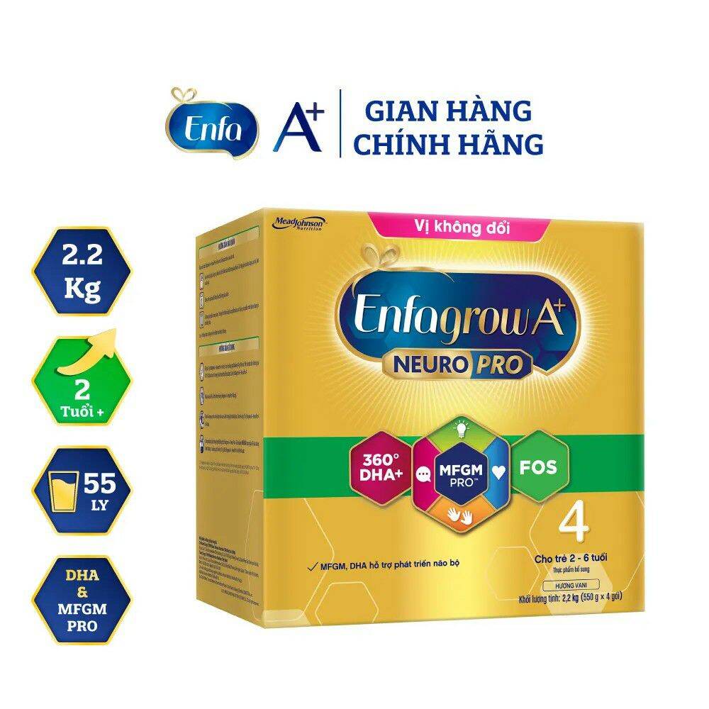 [Date 2024] Sữa bột Enfagrow A+ 4 Vị k đổi hộp 2,2kg/1,7kg.