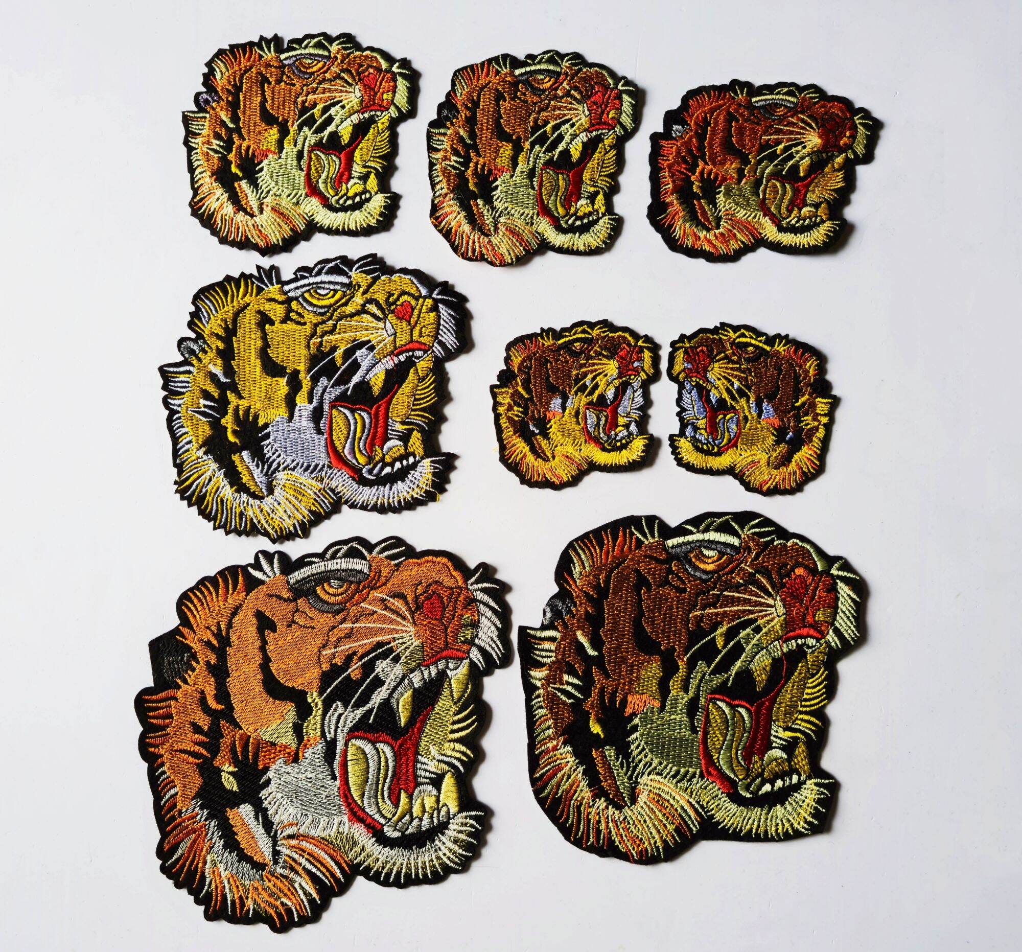 Sticker Thêu Ủi Đầu Hổ Đủ Size Dùng Trong Trang Trí Quần Áo