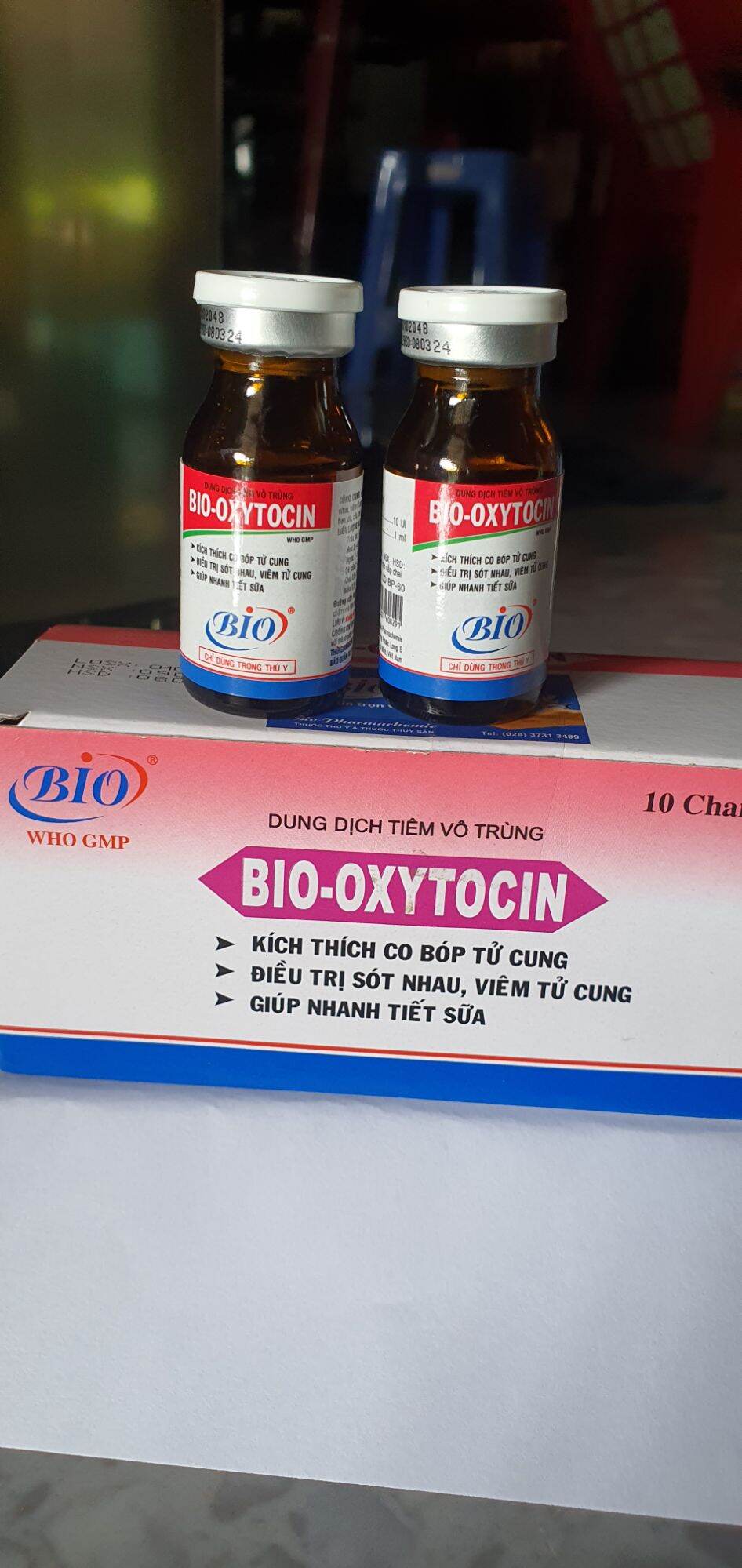 1 hộp 10 lọ kích đẻ cho Thỏ Bio - Oxytocin