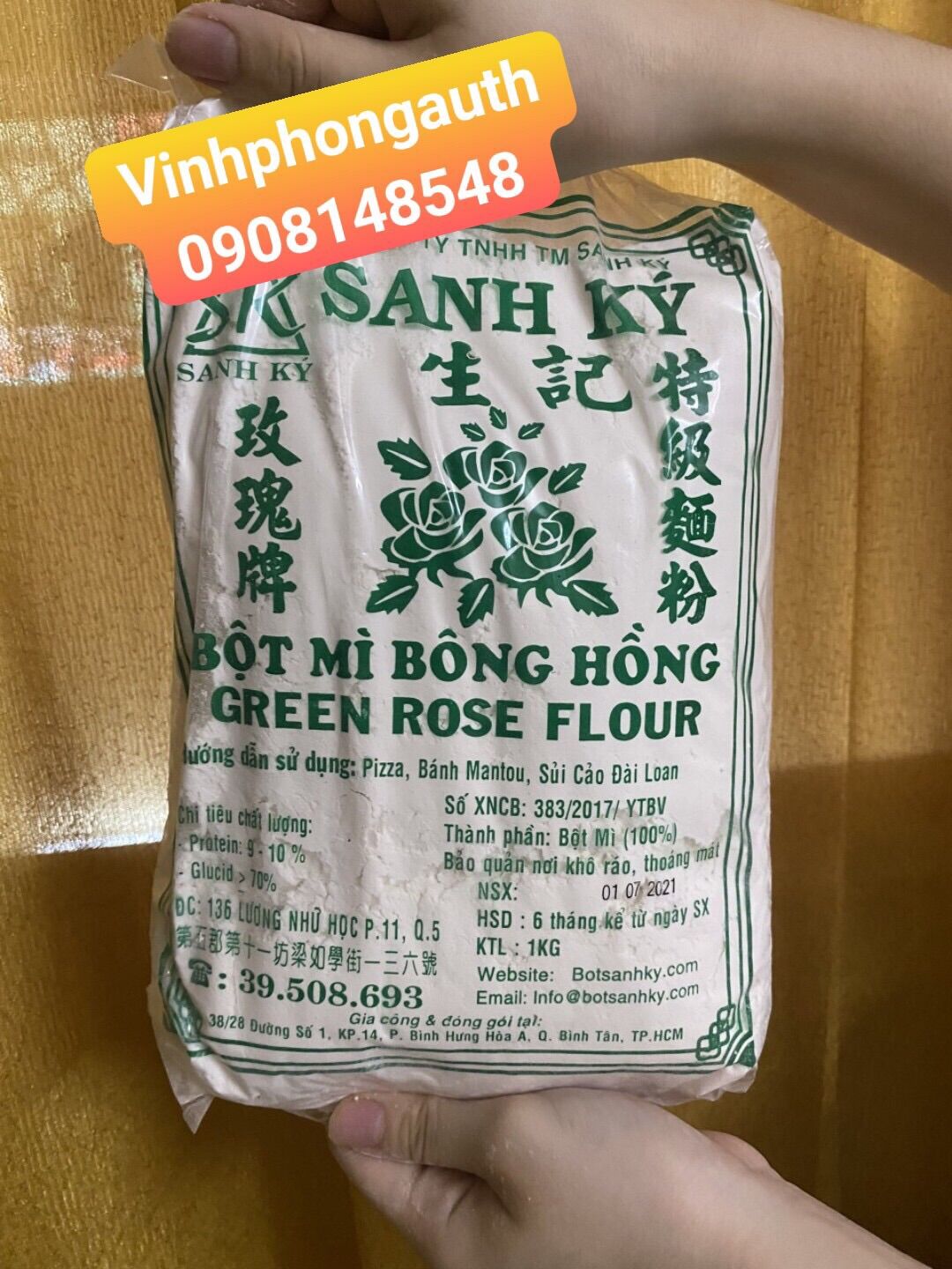 Bột mì hoa hồng xanh sanh ký 1kg