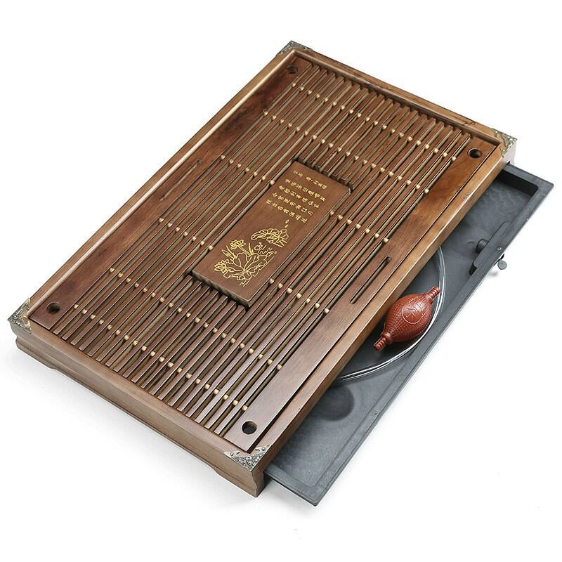 Khay trà gỗ để ấm chén 43cm x 28cm