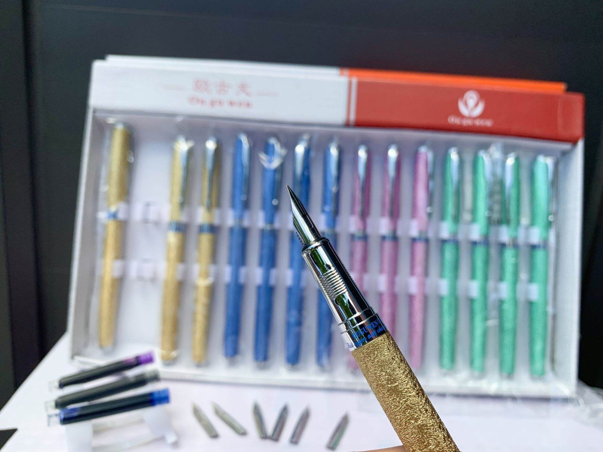 Bút máy 005 ngòi lá tre calligraphy viết nét thanh đậm