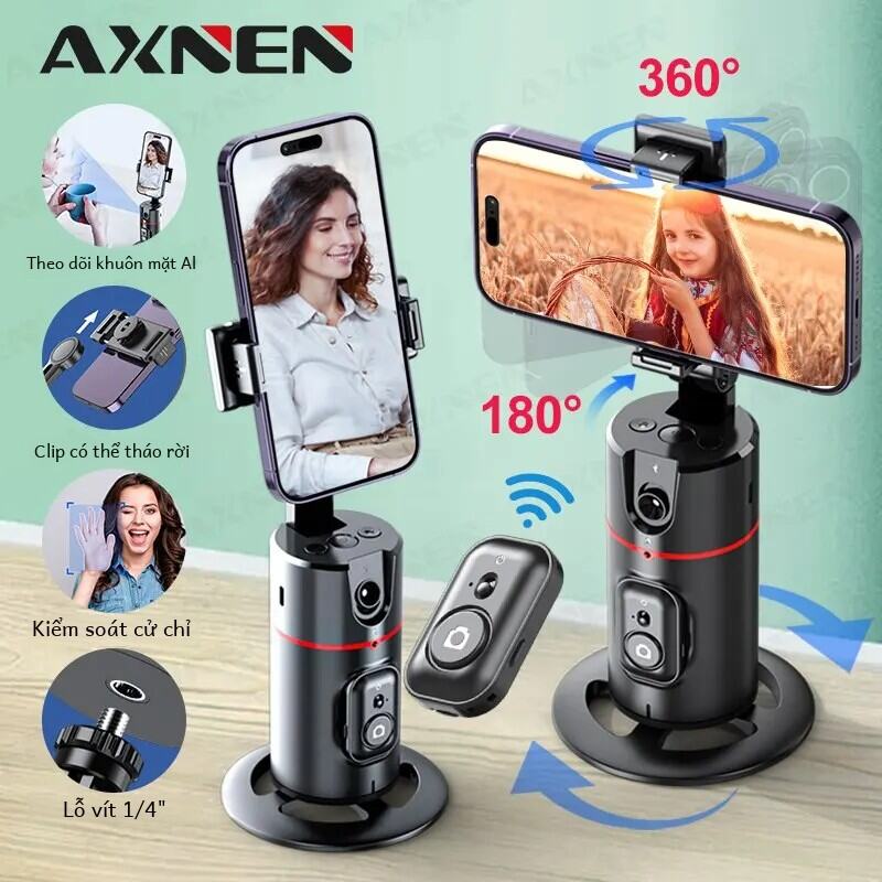 Axnen Xoay 360 Theo Dõi Gimbal Ổn Định Monopod Có Điều Khiển Từ Xa Để Bàn Theo Dõi Cho Tiktok Chụp Ảnh Trực Tiếp