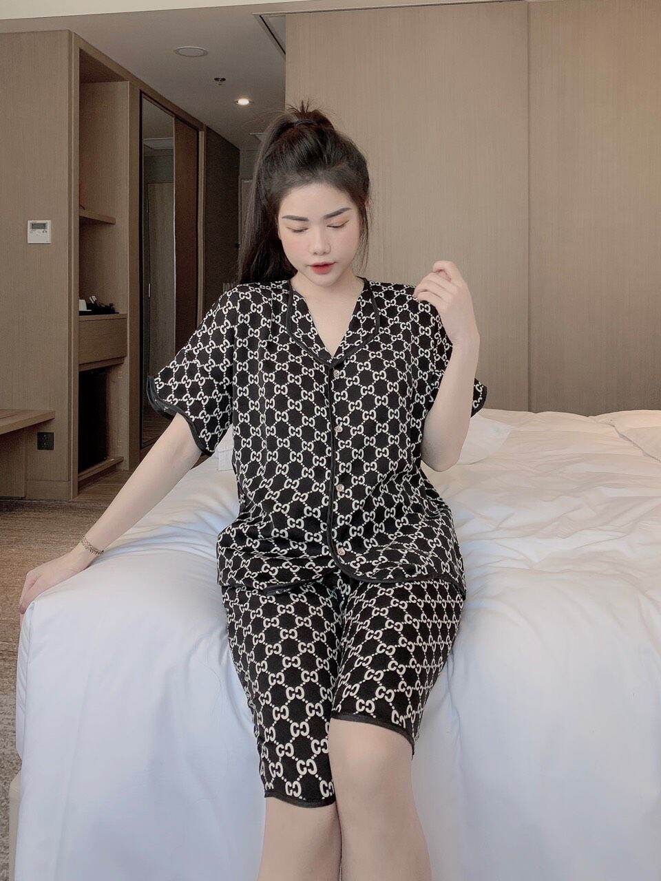 pijama lửng, cổ sóng, mango cao cấp, size 40-60kg (giao màu ngẫu nhiên, chọn màu nt shop nhé)