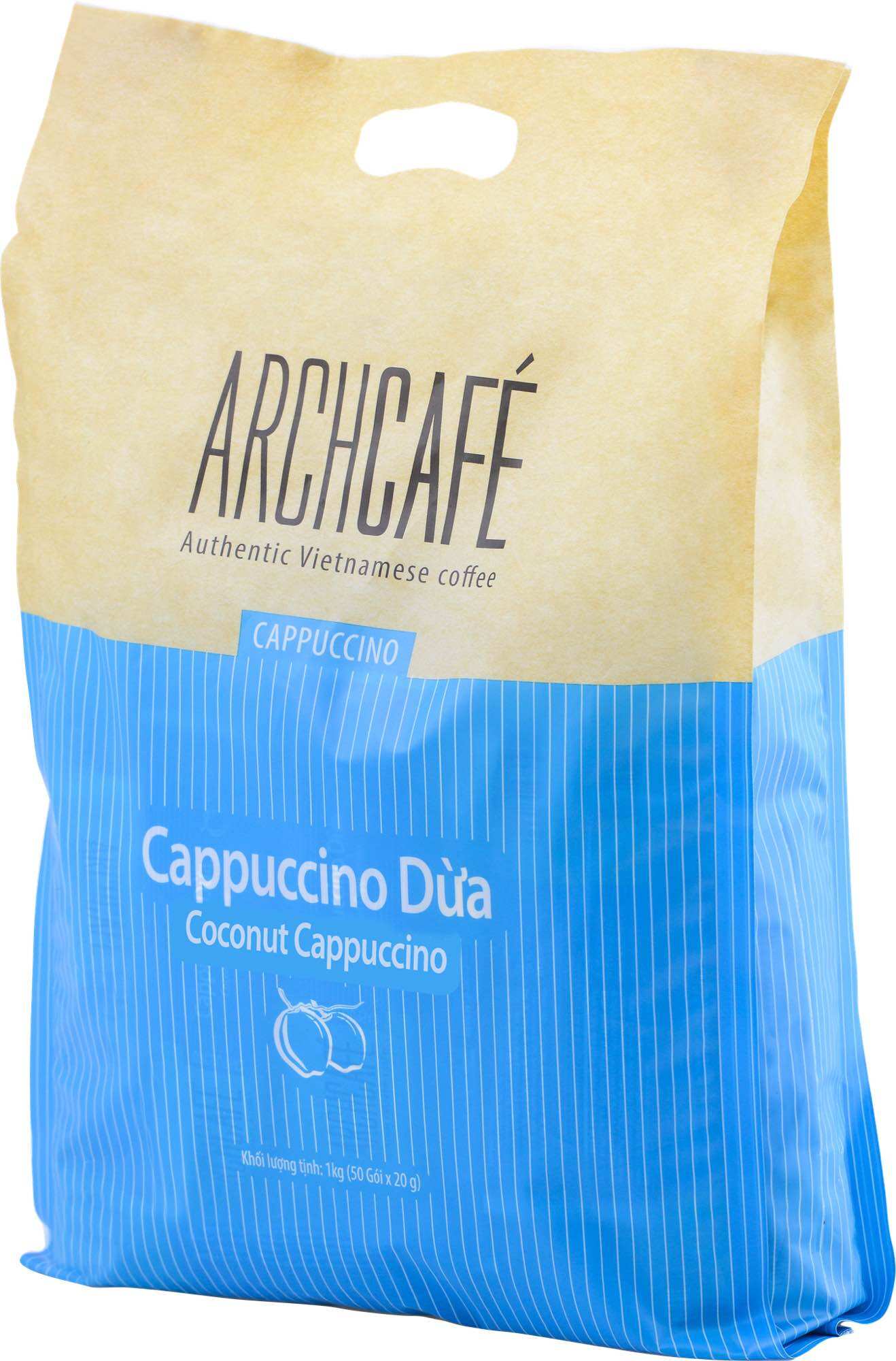 Cappuccino Dừa - Archcafe- Dạng túi 50 Gói (date mới 04/2027)