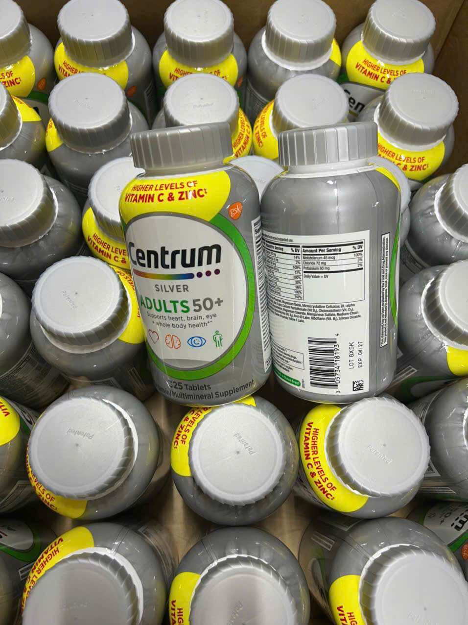 Hộp Centrum Adults 50+ 325 viên VITAMIN TỔNG HỢP CHO NAM NỮ TRÊN 50 TUỔI của Mỹ
