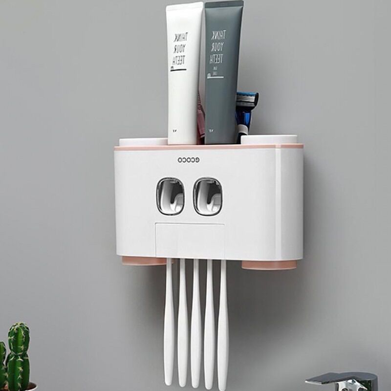 Bộ nhả kem đánh răng đôi Ecoco tặng kèm 4 cốc cao cấp