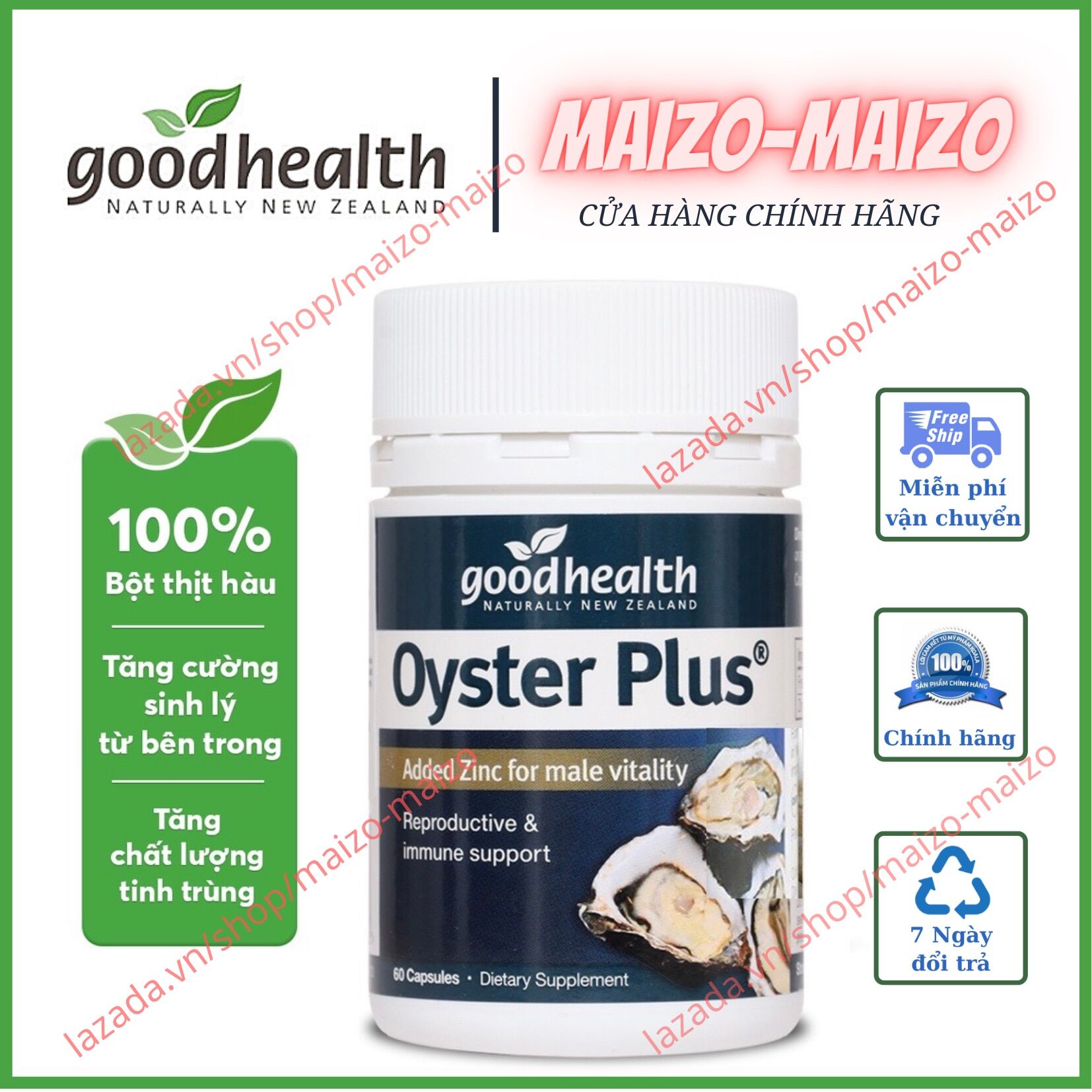 Tinh Chất Hàu Oyster Plus Goodhealth 60 viên - Tăng Cường Sinh Lực Phái Mạnh