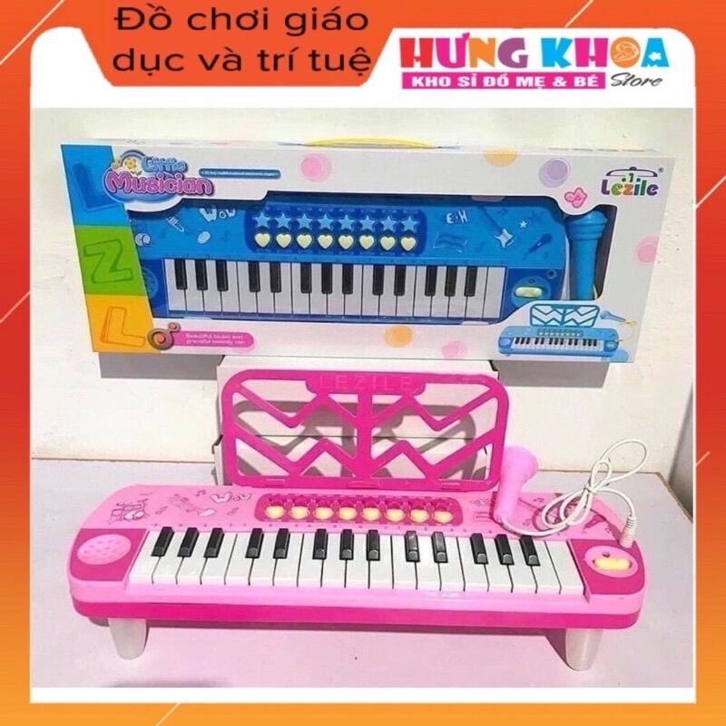 Đàn Piano mini 48 phím kèm Micro cho bé đồ chơi âm nhạc trẻ em đàn organ nhập vai làm ca sĩ chất liệu nhựa ABS an toàn