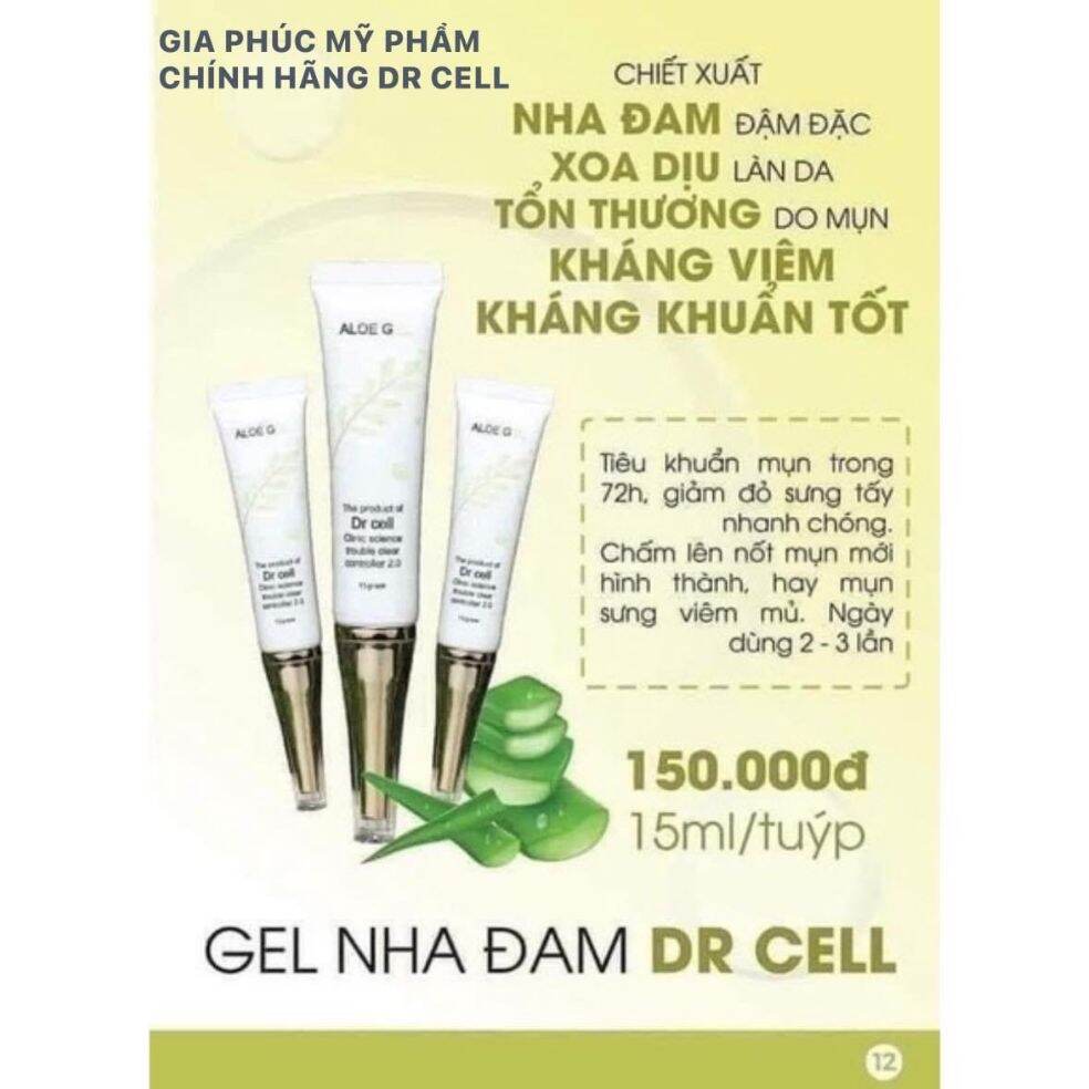 Gel nha đam dr cell chấm mụn viêm sưng, mụn mủ, mụn bọc tuýp 15gr