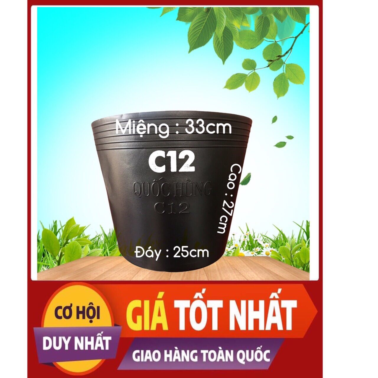 Combo 10 chậu nhựa trồng cây C12