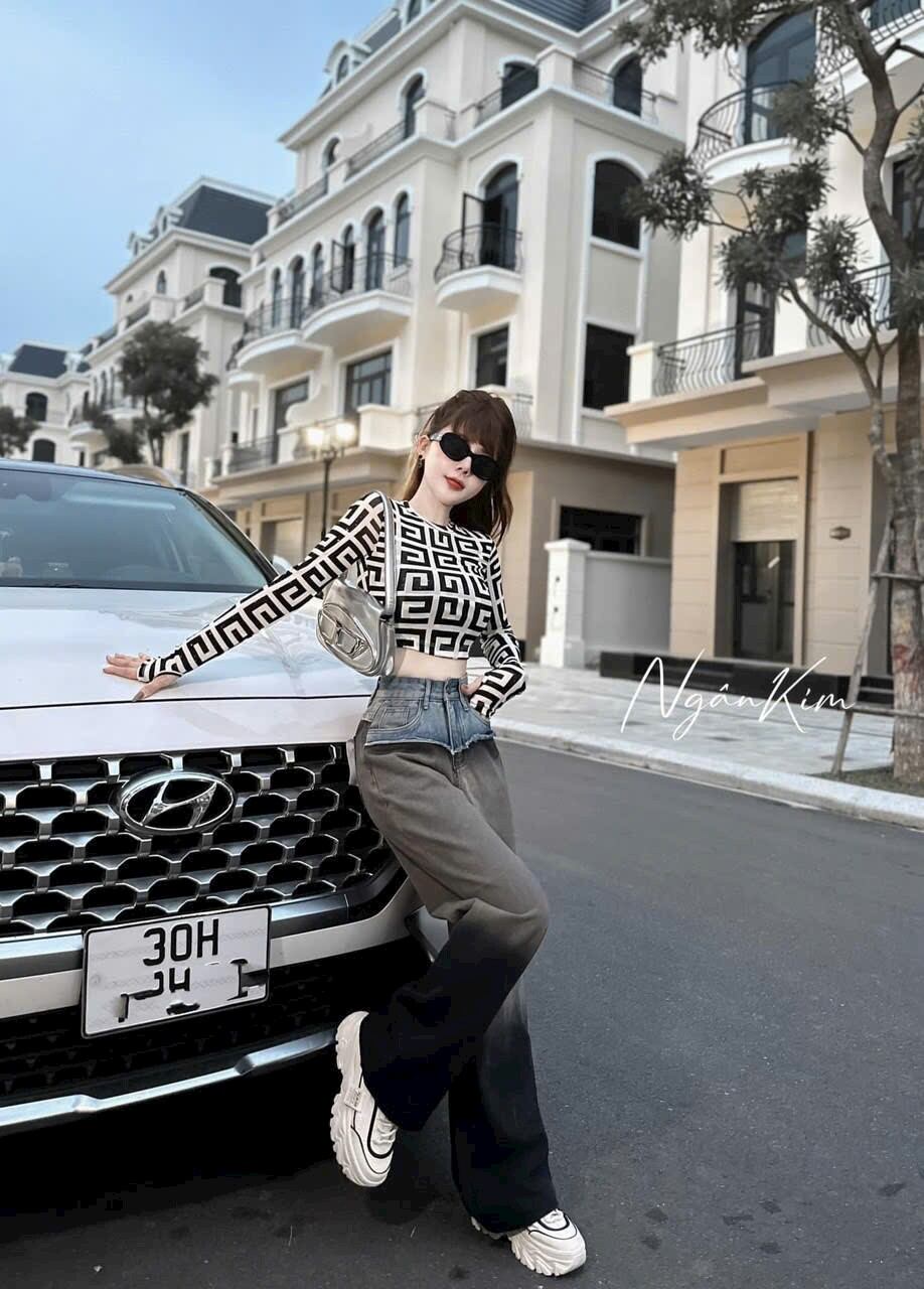 áo thun kiểu tăm lạnh crop tóp cổ tròn