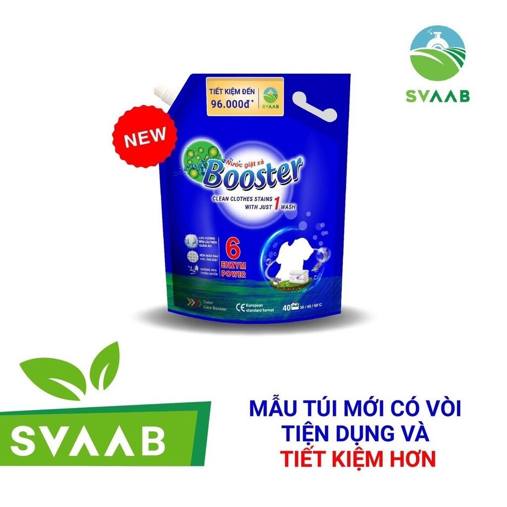 Combo 4 túi nước giặt booster thiên nhiên 4 túi 3,7kg
