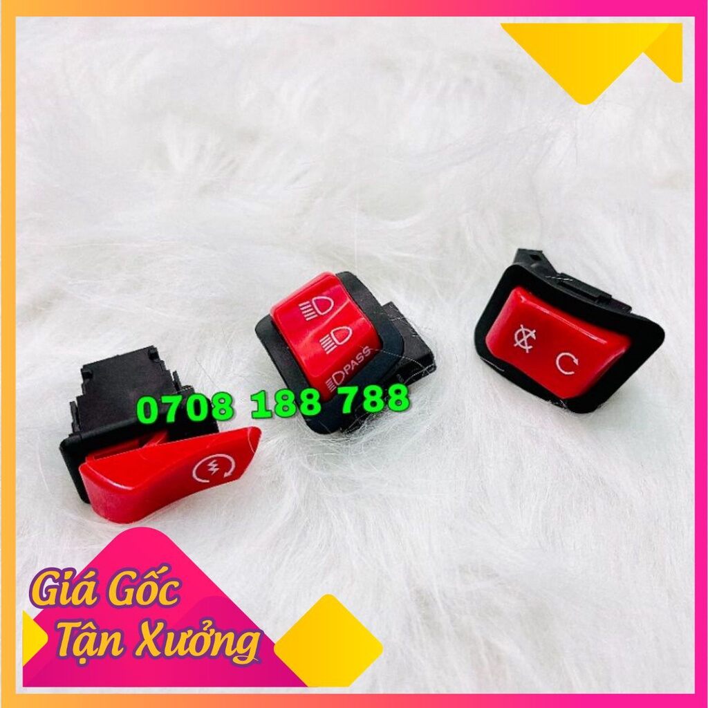 Nút đề Honda màu đỏ - nút tắt máy - nút passing - phụ kiện xe máy