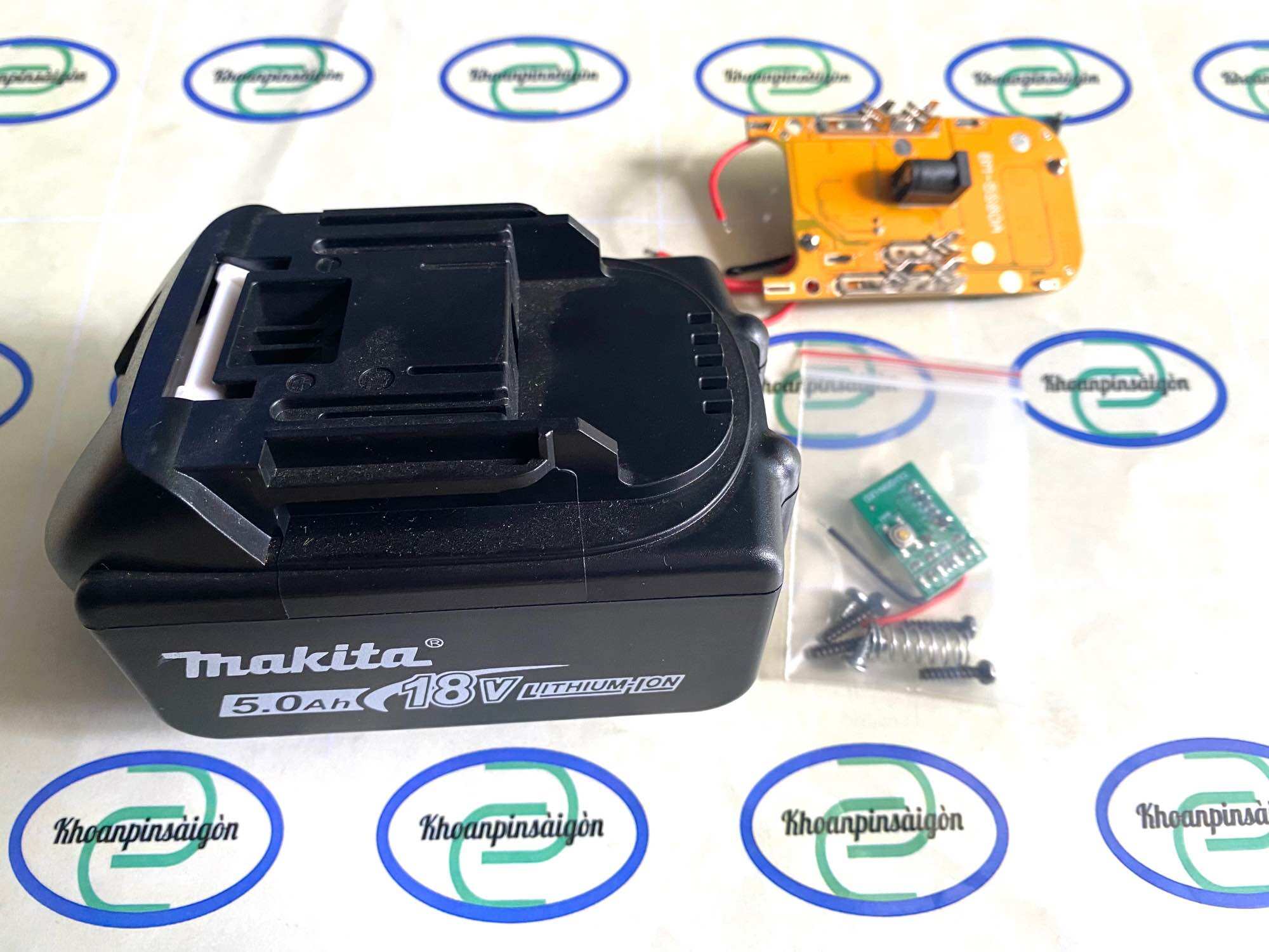 Vỏ pin makita 18v có led, loại 10cell 18650, kèm mạch 5s80A