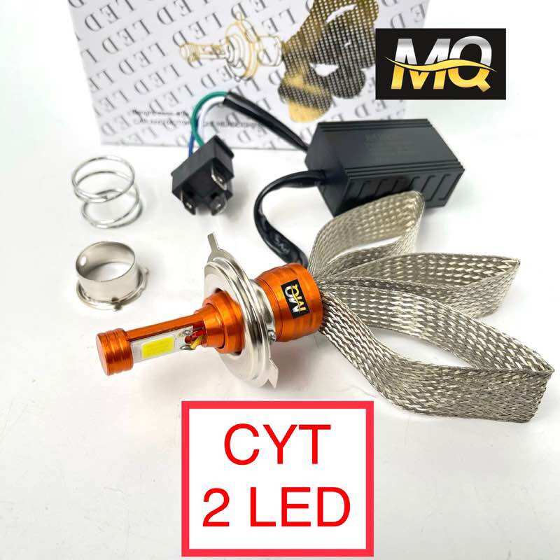 ĐÈN PHA LED CYT 6 TIM LED CHIP HẠT SÁNG MẠNH CÓ CHÂN ĐỔI H4 M5 BH12T (GIÁ 1 BÓNG)