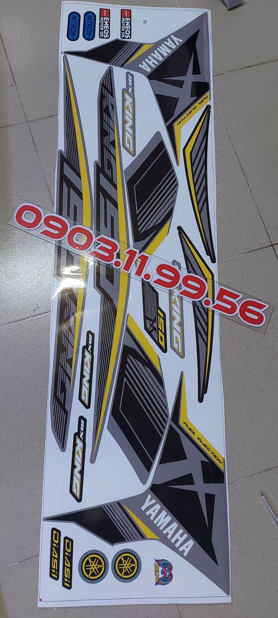 tem rời exciter 150 xám phối vàng mxking