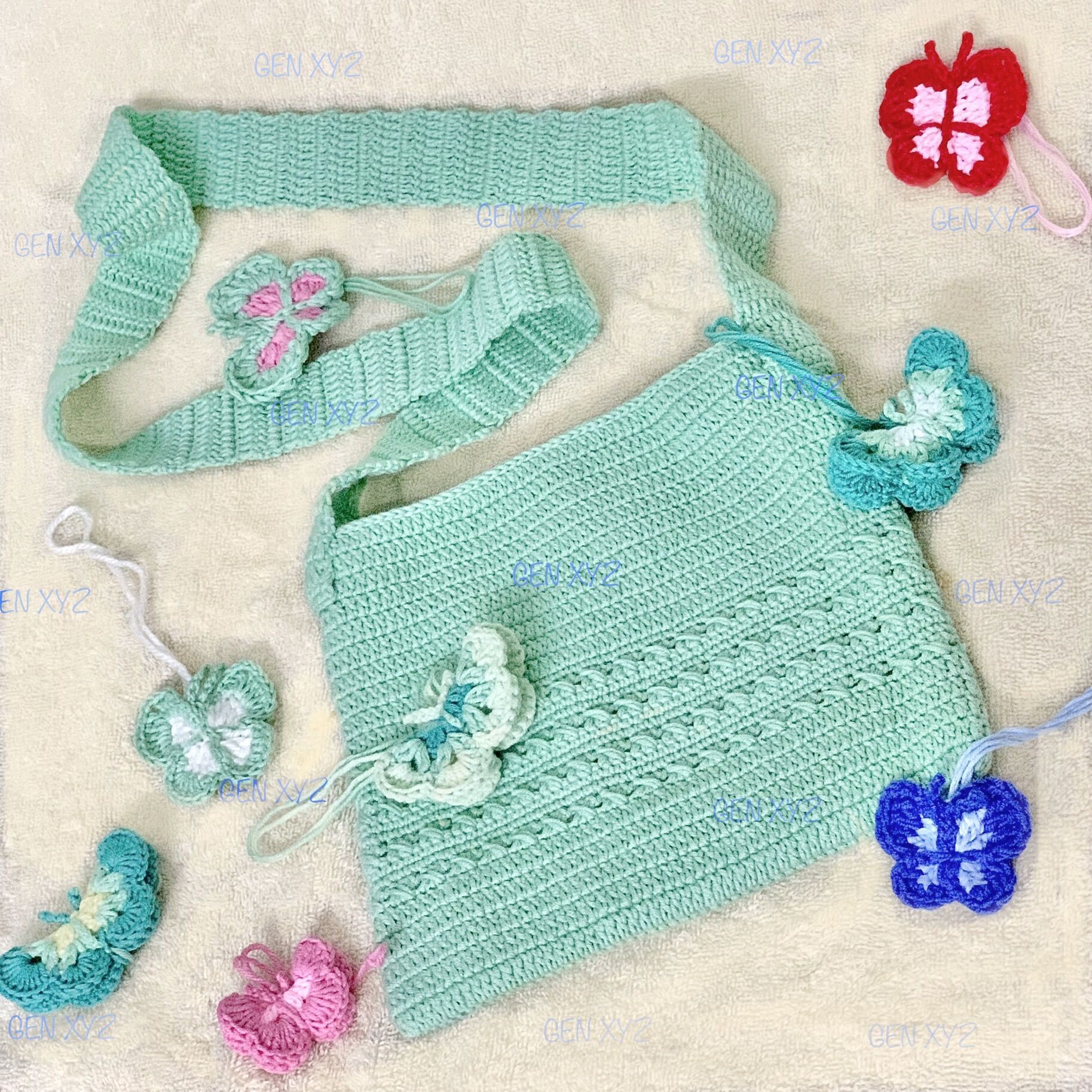Ảnh Thật Túi Tote len handmade/ Túi Tote bằng len thủ công thời trang dễ phối đồ Gen