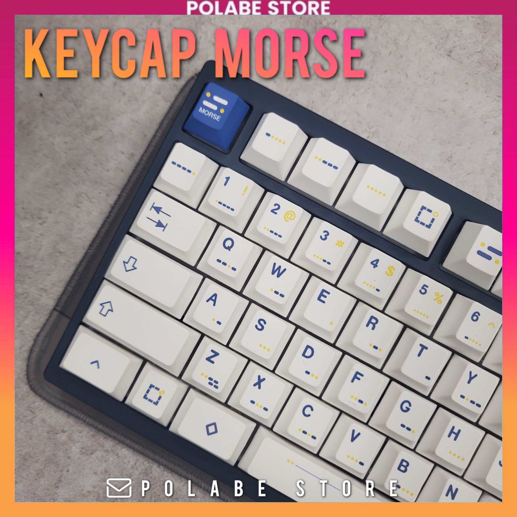 Keycap Morse Cherry profile PBT dyesub bàn phím cơ Polabe Store