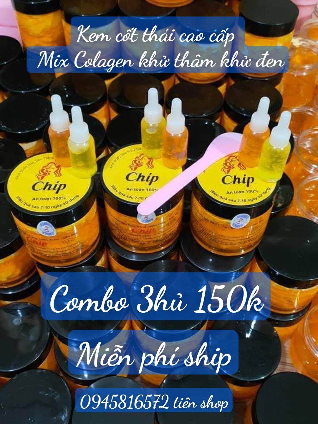 ❤ Kem Cốt Thái Mix Colagen Khử Thâm Khử Đen _ Công Thức Spa - Trắng Mịn Sau 5 Ngày Sử Dụng - Combo 3 Bộ 150K (10Sản Phẩm)