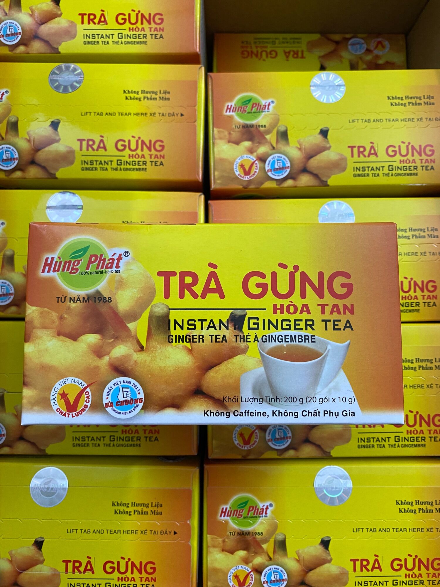 Trà gừng HÙNG PHÁT hoà tan hộp 200g