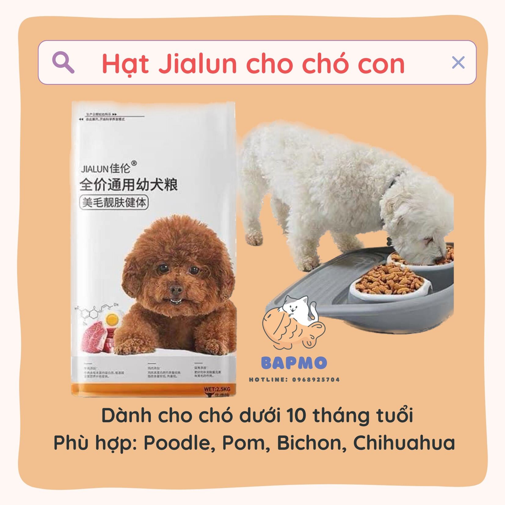 Hạt JIALUN Thức Ăn Chuyên Dụng Cho Chó Poodle - Hạt JIALUN cho chó con