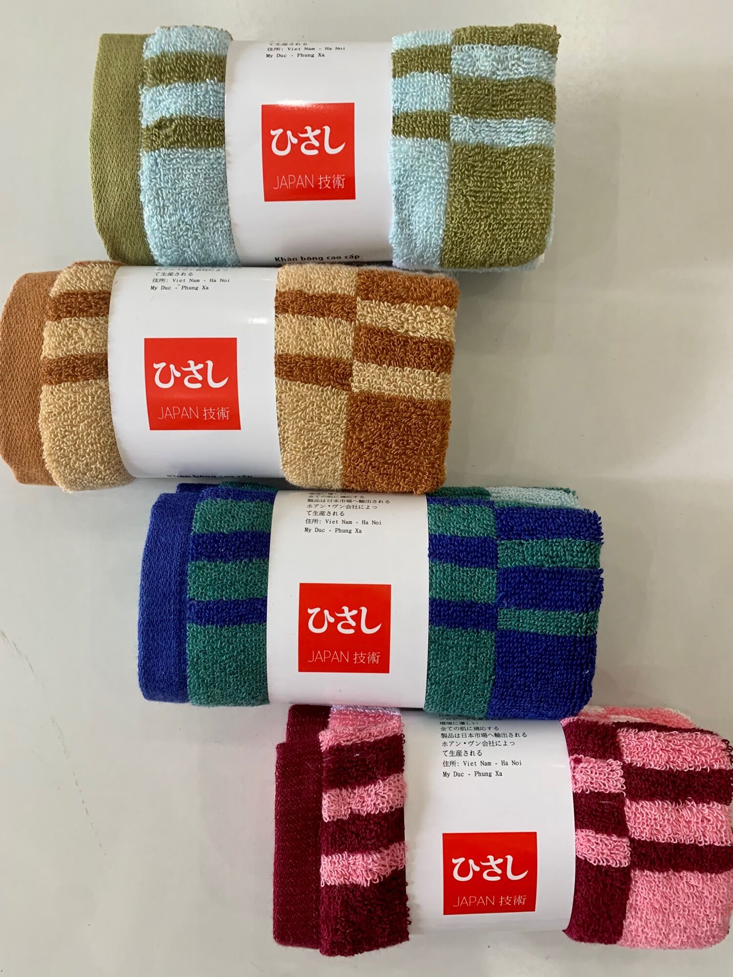 Khăn cotton oraganic 100% , hoạ tiết kẻ siêu sang . khăn bông vinh lý