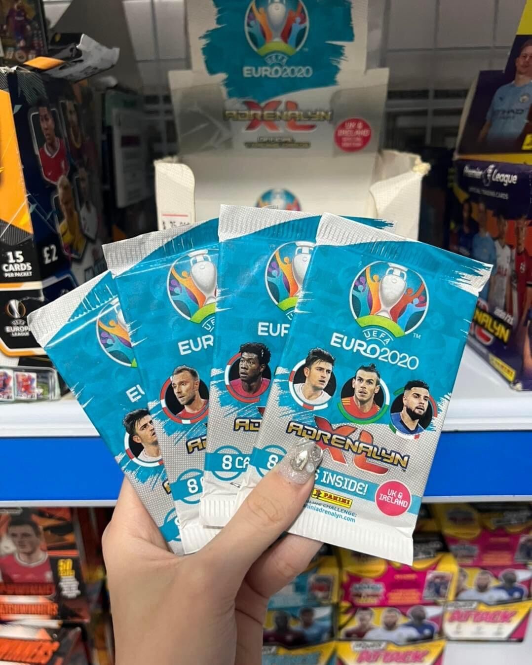 Gói thẻ lẻ panini andrenalyn xl euro pack 2020