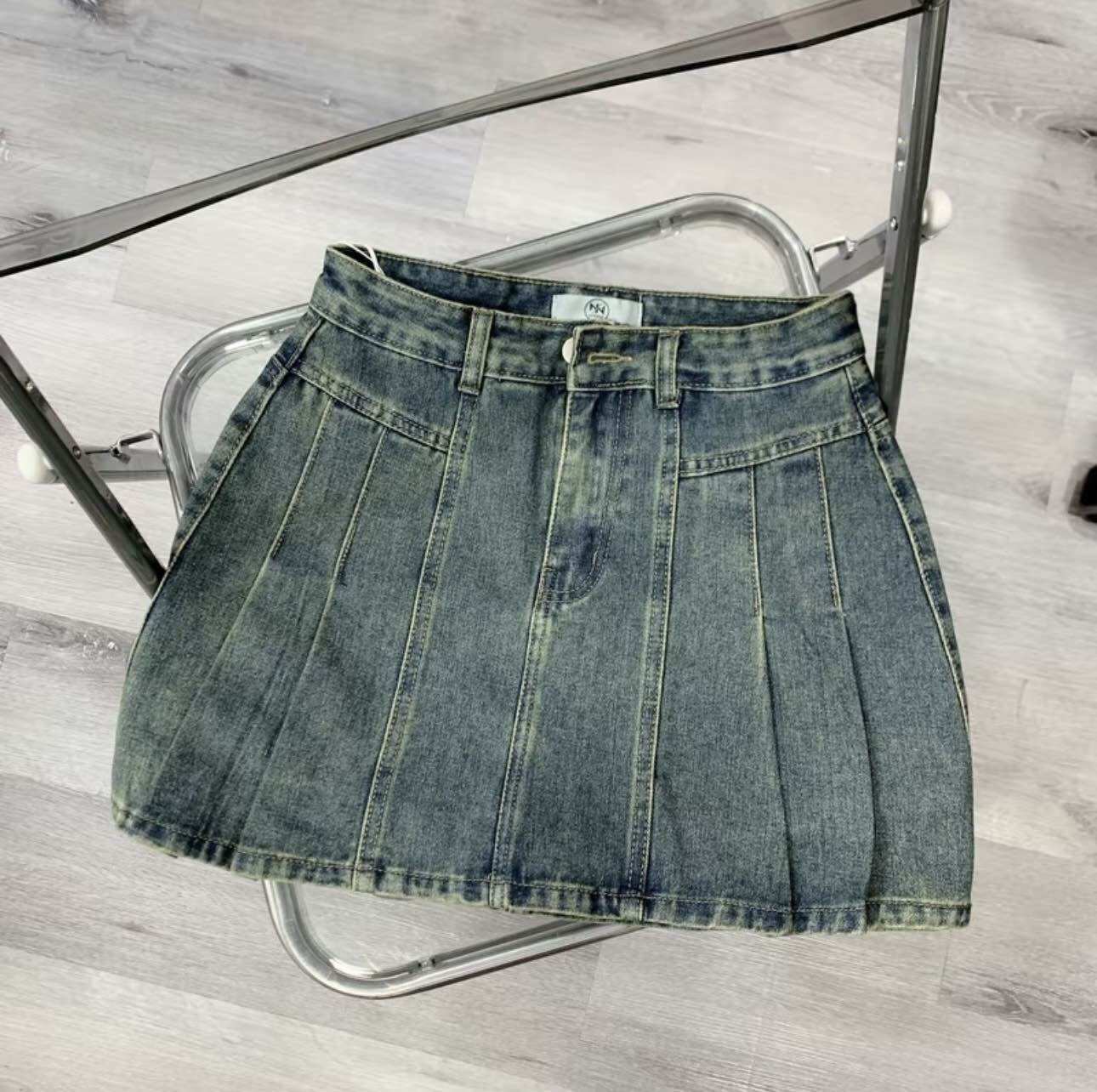 🎀CHÂN VÁY JEAN XẾP LI - HÀNG VNXK.
