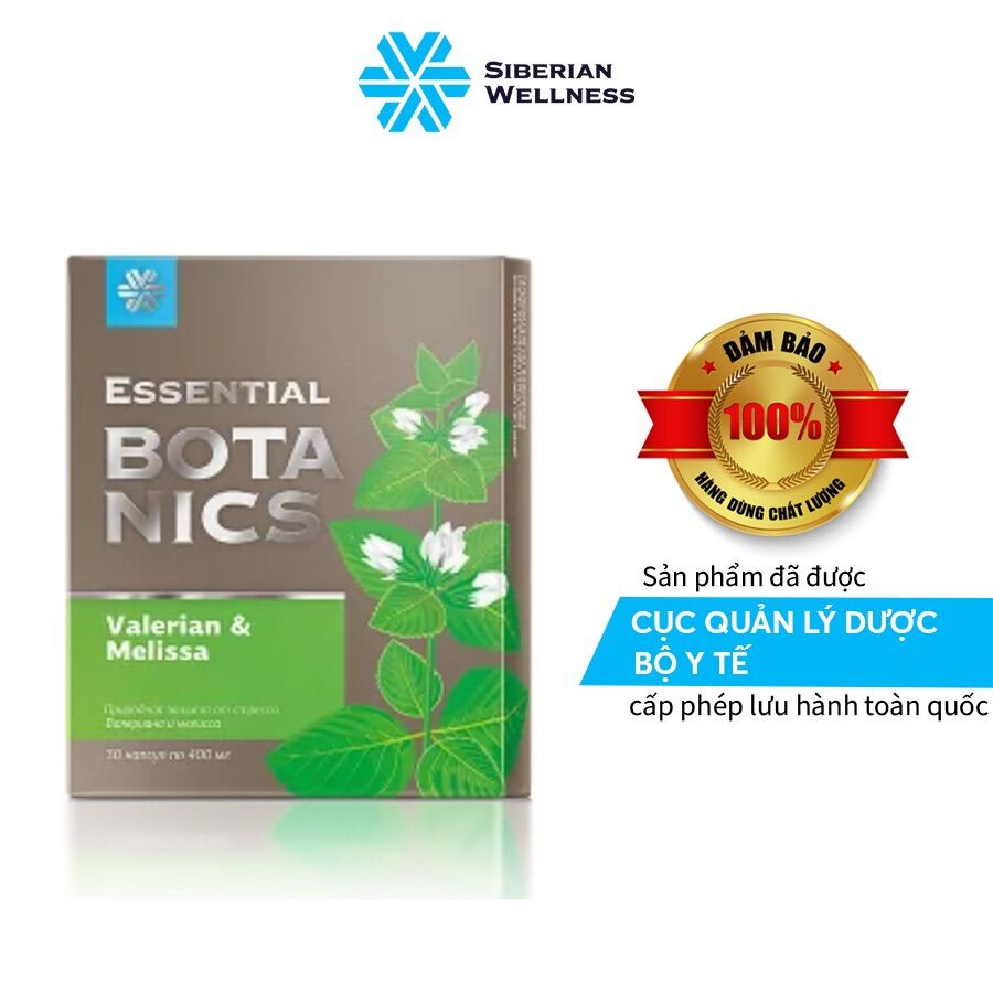 Hỗ trợ giảm mất ngủ essential botanics valerian & melissa - siberian wellness