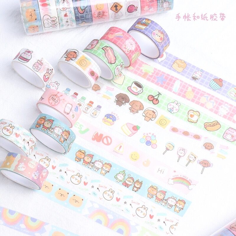 Combo 5-10 cuộn washi tape dễ thương
