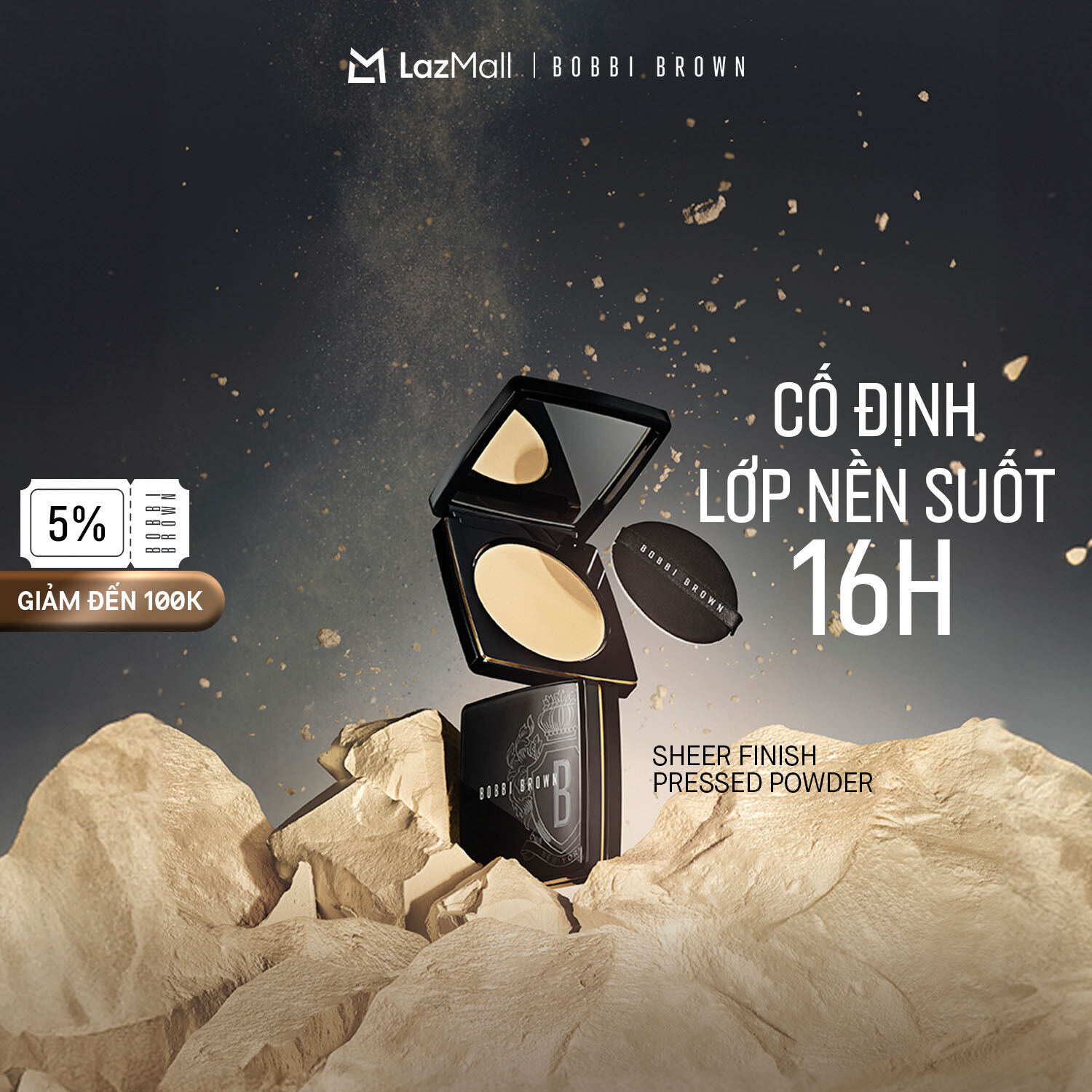   ĐỘC QUYỀN 20H 31.12 - 3.1  Bobbi Brown Sheer Finish Pressed Powder | Phấn phủ lì mịn giúp cố định lớp nền làm mờ lỗ chân lông kiềm dầu 