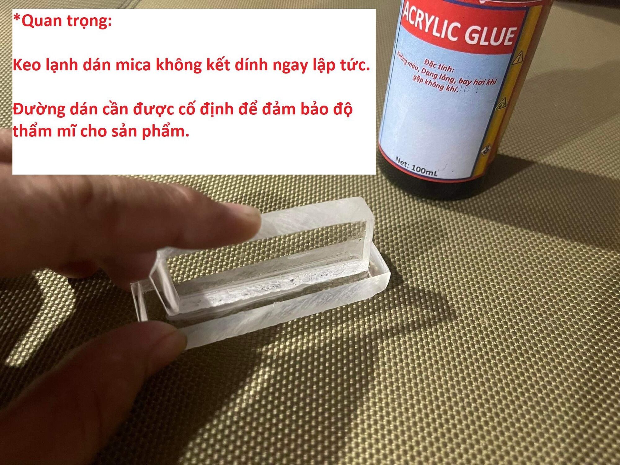 Keo lạnh dán Mica trong Acrylic Glue.