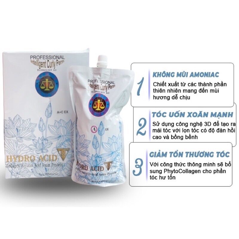 Uốn Ép HYDRO ACID (TNT) 1000ml Dành Cho Tóc Khoẻ