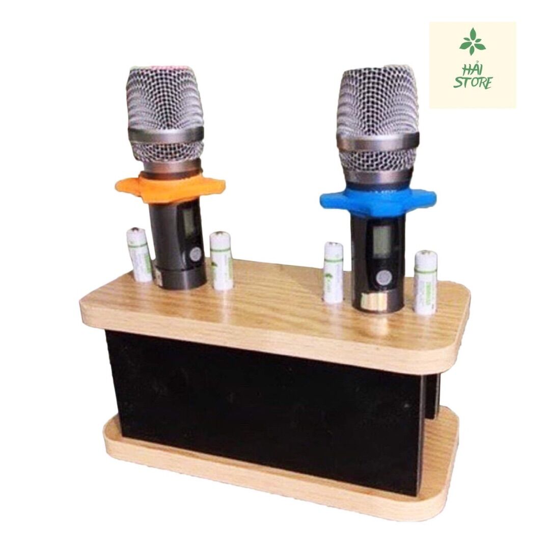 Chân micro để bàn , Đế gỗ cắm micro để bàn