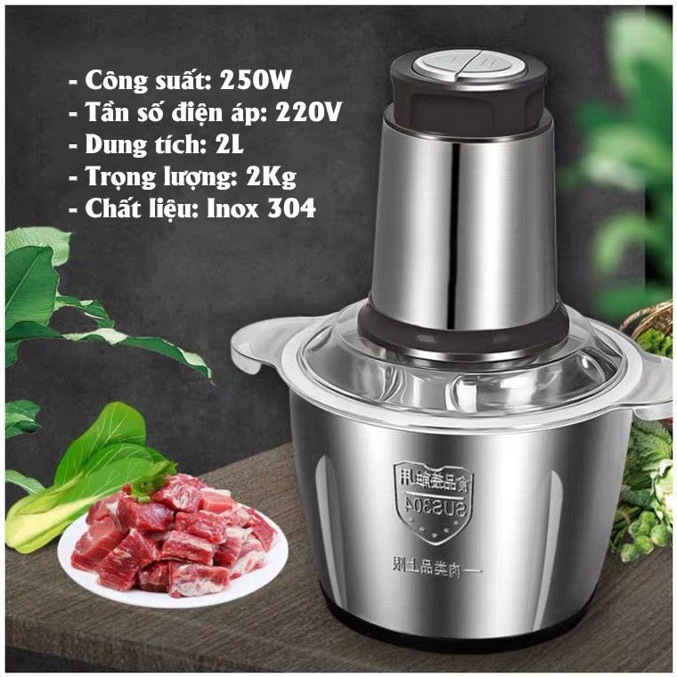 Máy Xay Thịt Inox 304 2 Lít 200w