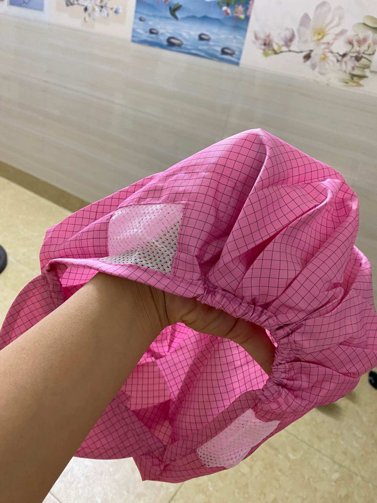 Mũ chống tĩnh điện nữ ( Màu hồng đậm, Màu vàng, Kẻ caro)