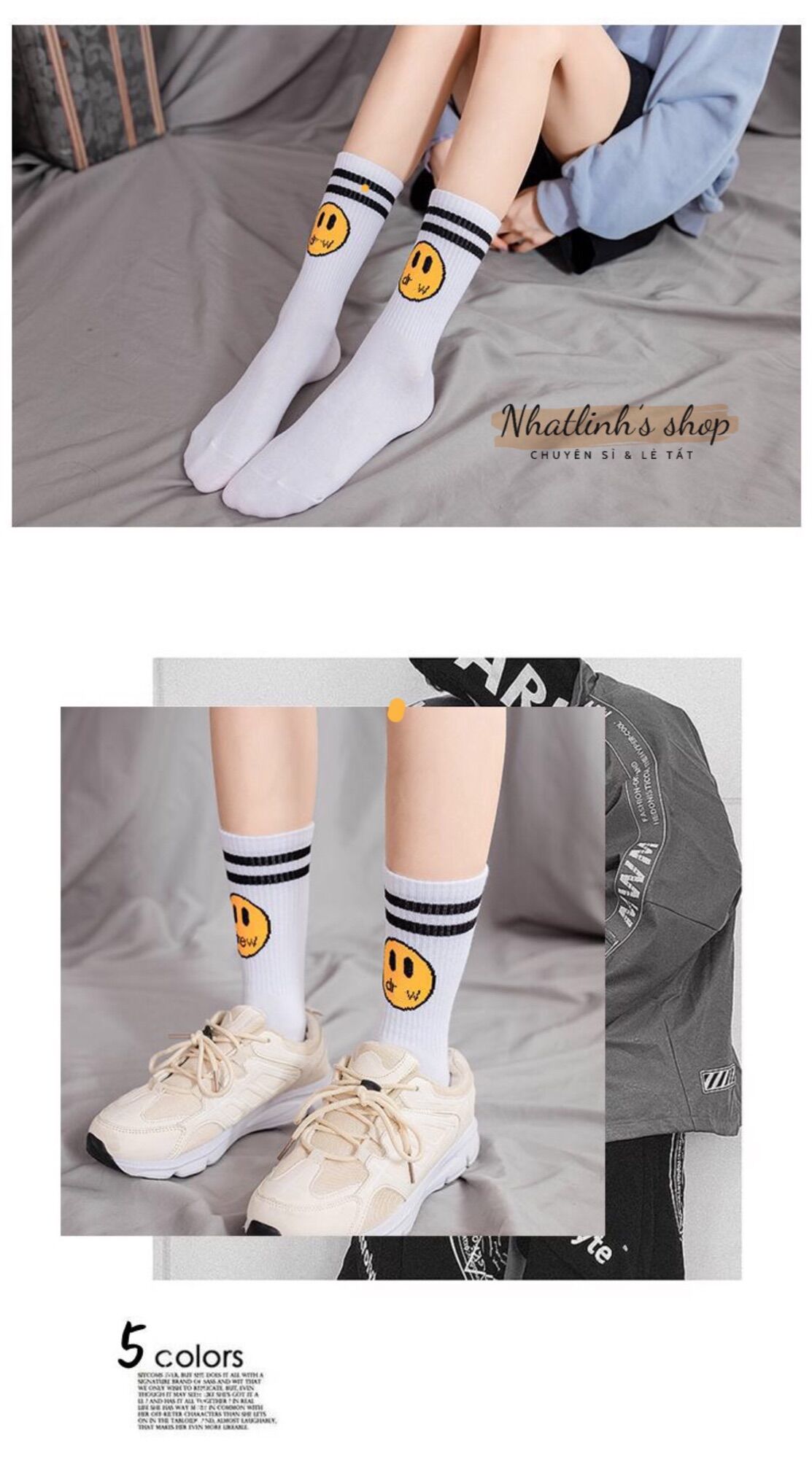 tất (vớ) D-RE.W mặt cười cao bắp xịn