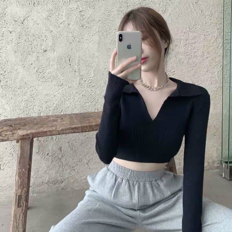 Áo kiểu tay dài hở lưng dây nơ G99