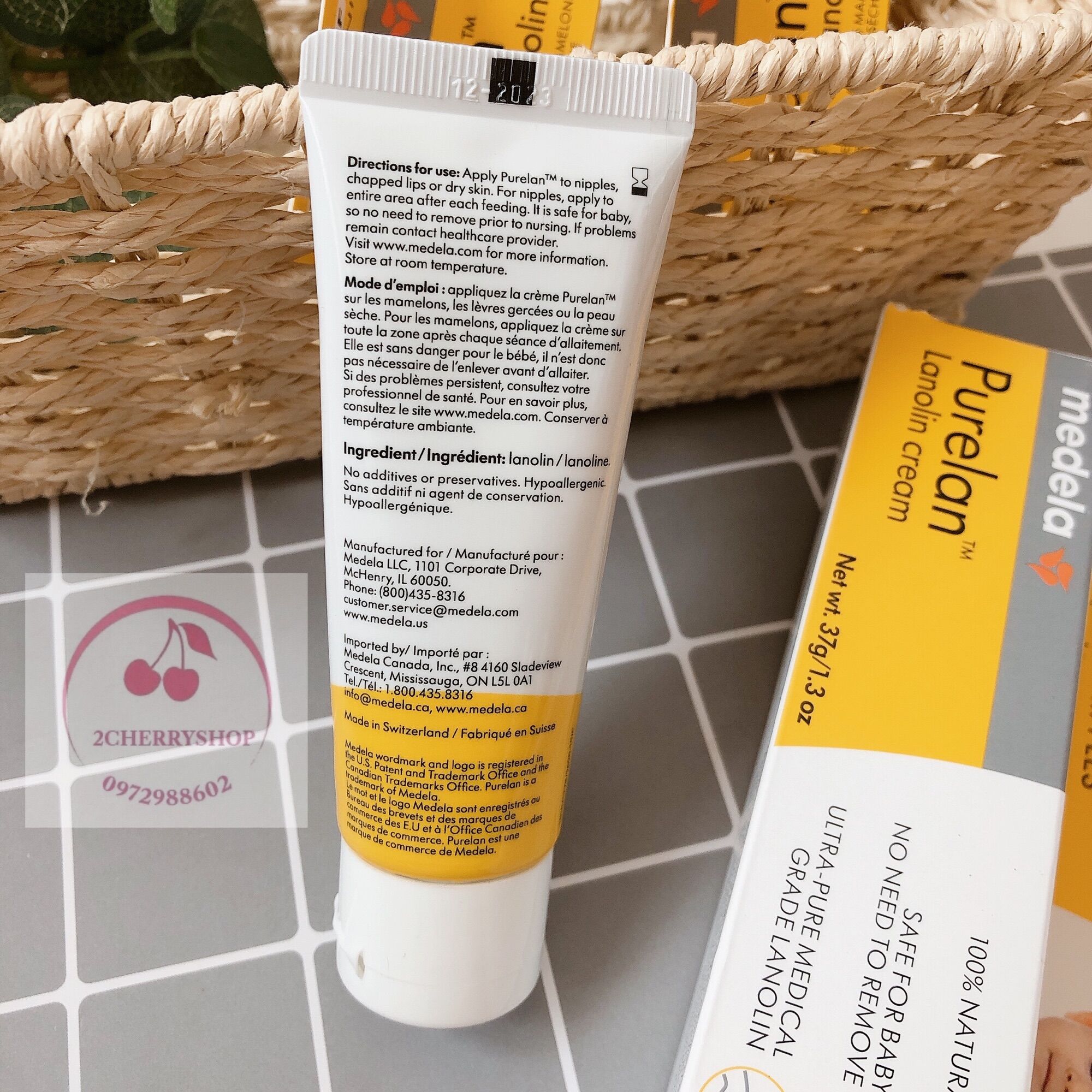 [Hàng Mỹ] Kem nứt ty Medela Purelan (37g) 2027