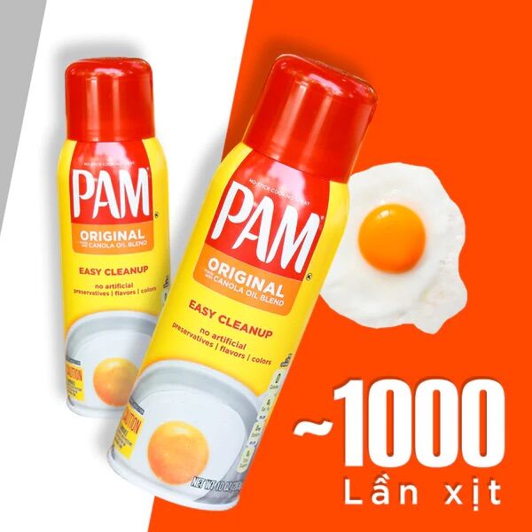 (U.S.A)Dầu Ăn Kiêng 0 Calo Dạng Xịt Pam Original 340g