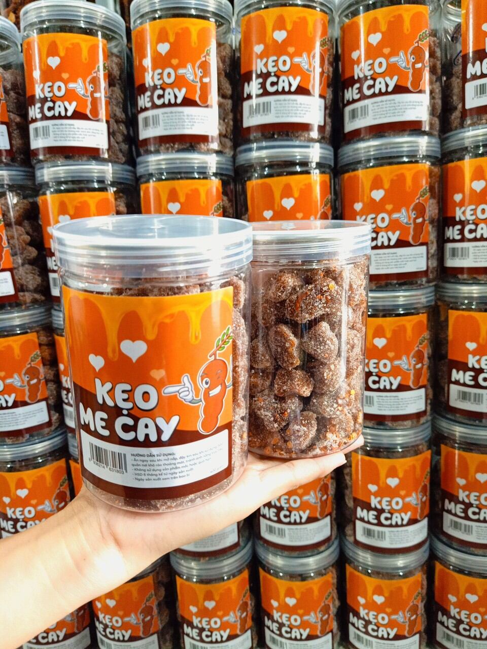 Ăn vặt - kẹo me cay hộp 400g