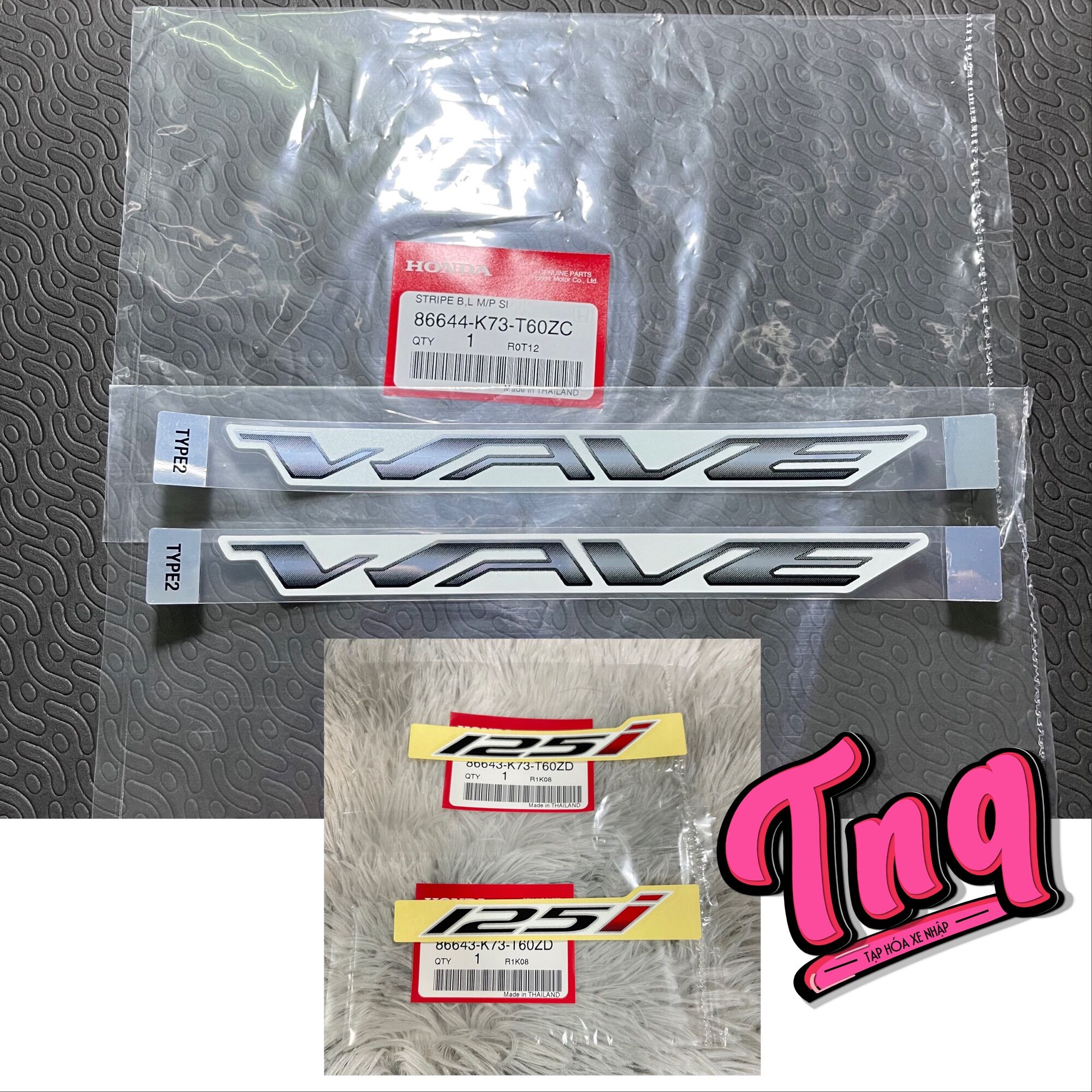 Bộ tem Wave 125i cho Future Led trắng (tem giấy chính hãng)
