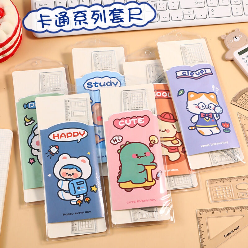 Bộ 4 Thước Eke Dụng Cụ Học Tập Trong Suốt BiTi Store