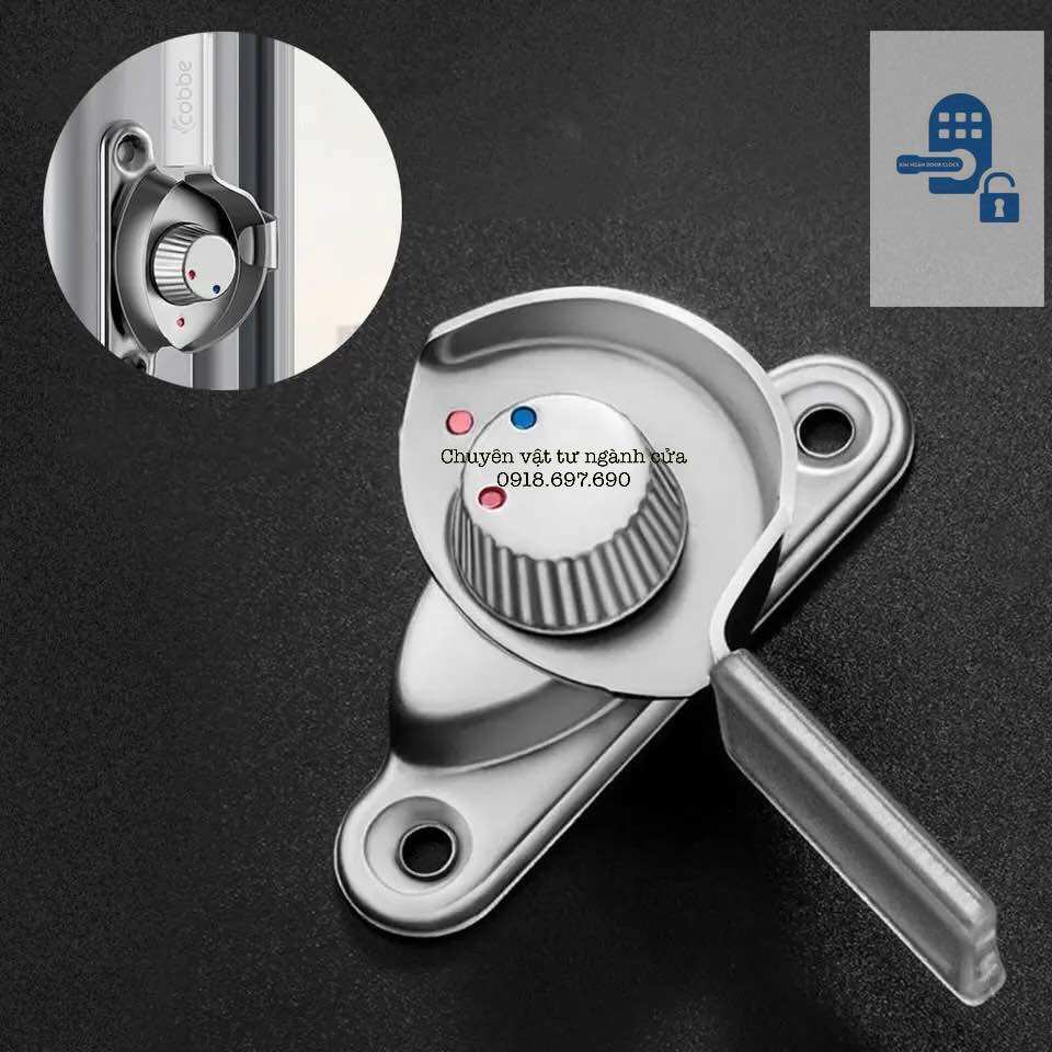 [HCM]Khóa sò vặn xanh đỏ cửa sổ lùa chất liệu inox