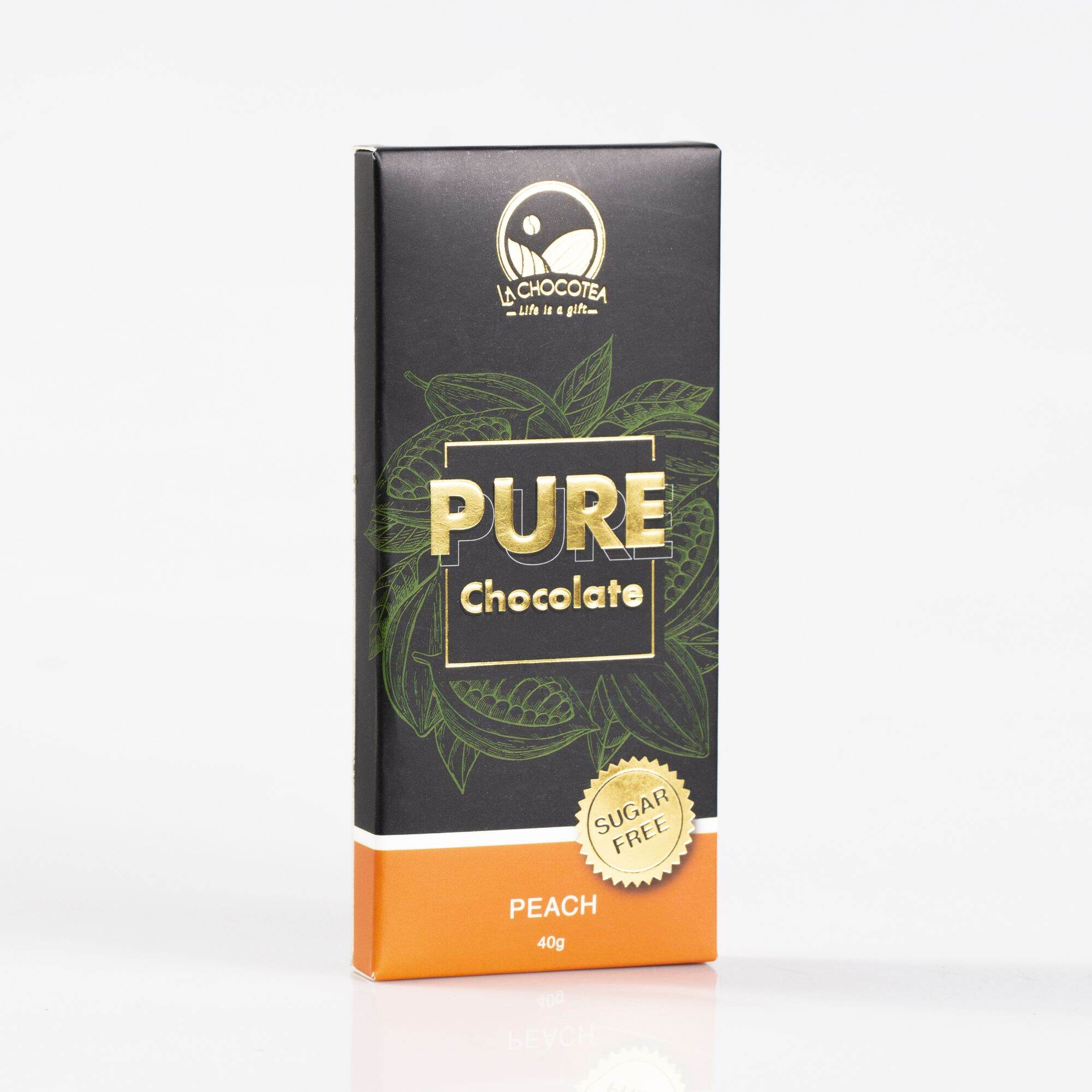 La Chocotea Sugar Free Peach Chocolate 40g
