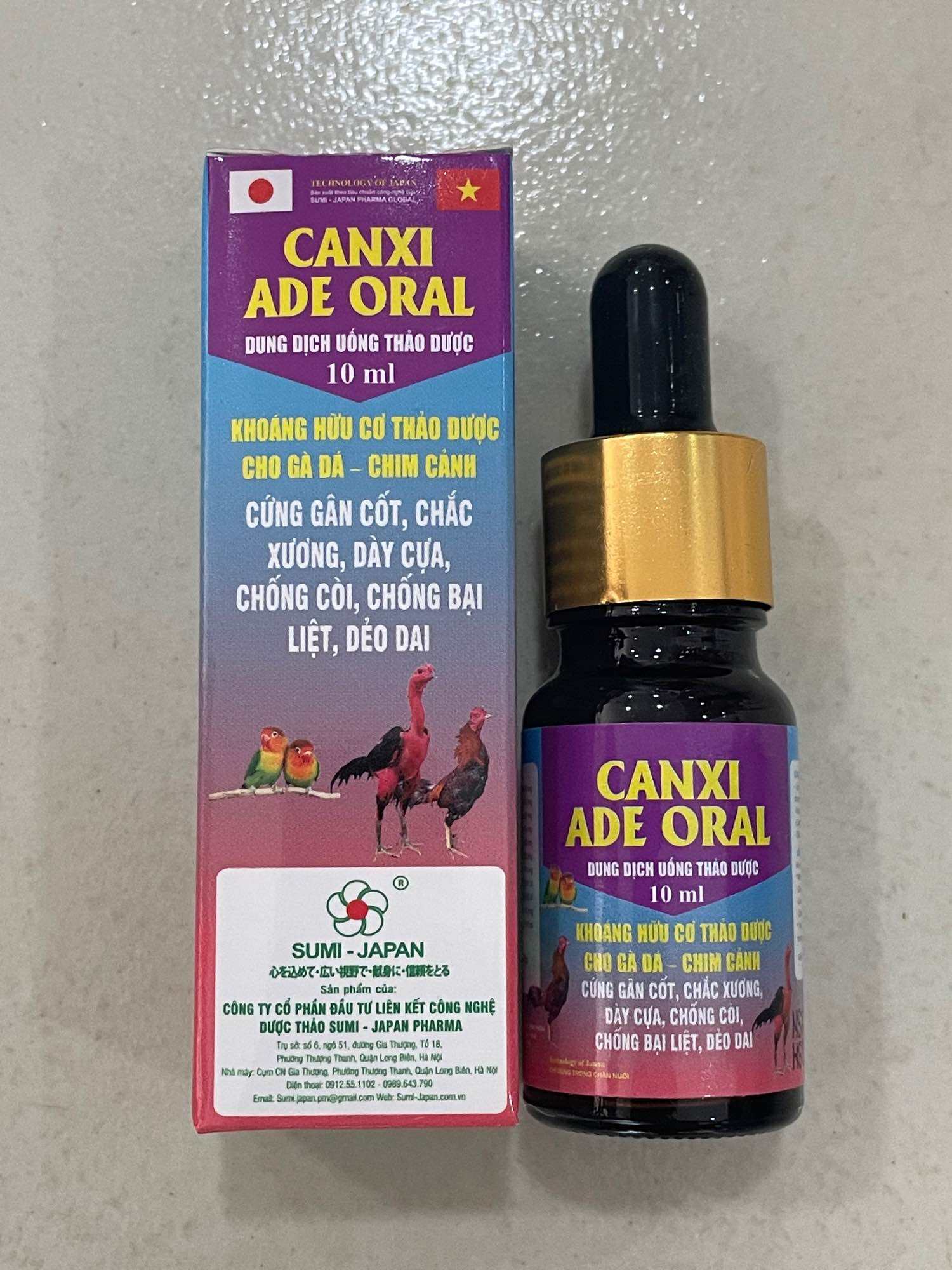 Canxi ADE Oral 10ml thảo dược giúp Gà bổ sung khoáng vitamin và canxi giúp gà dẻo dai chắc xương cứn