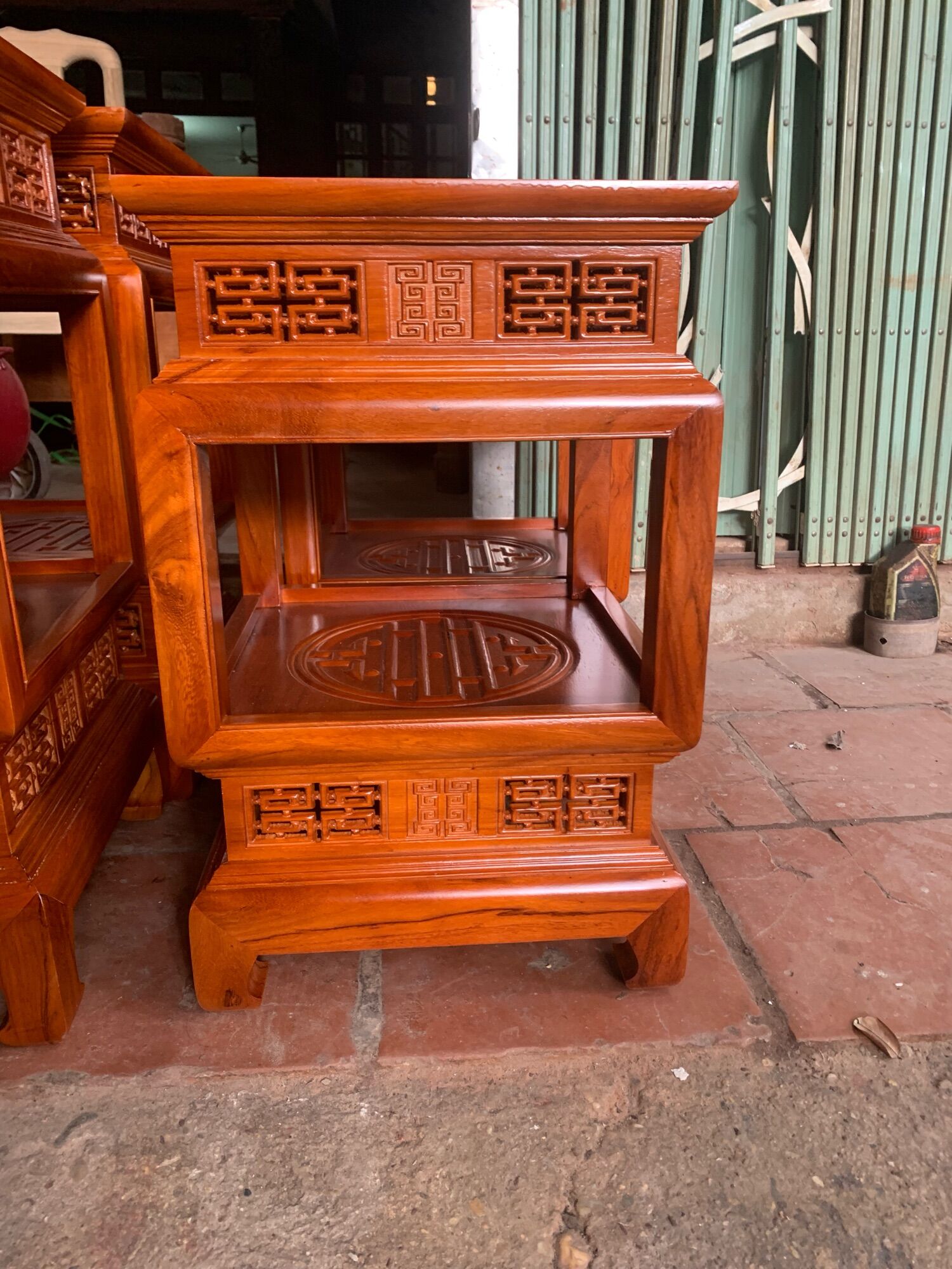 Đôn đèn gỗ gõ cao 60 mặt 35.