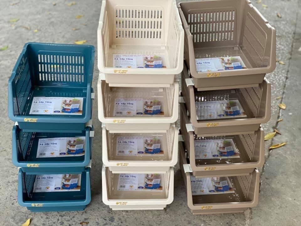 Kệ rổ nhựa 4 tầng đa năng việt nhật
